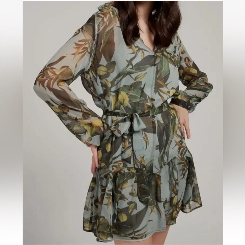 Floral Green Chiffon Dress